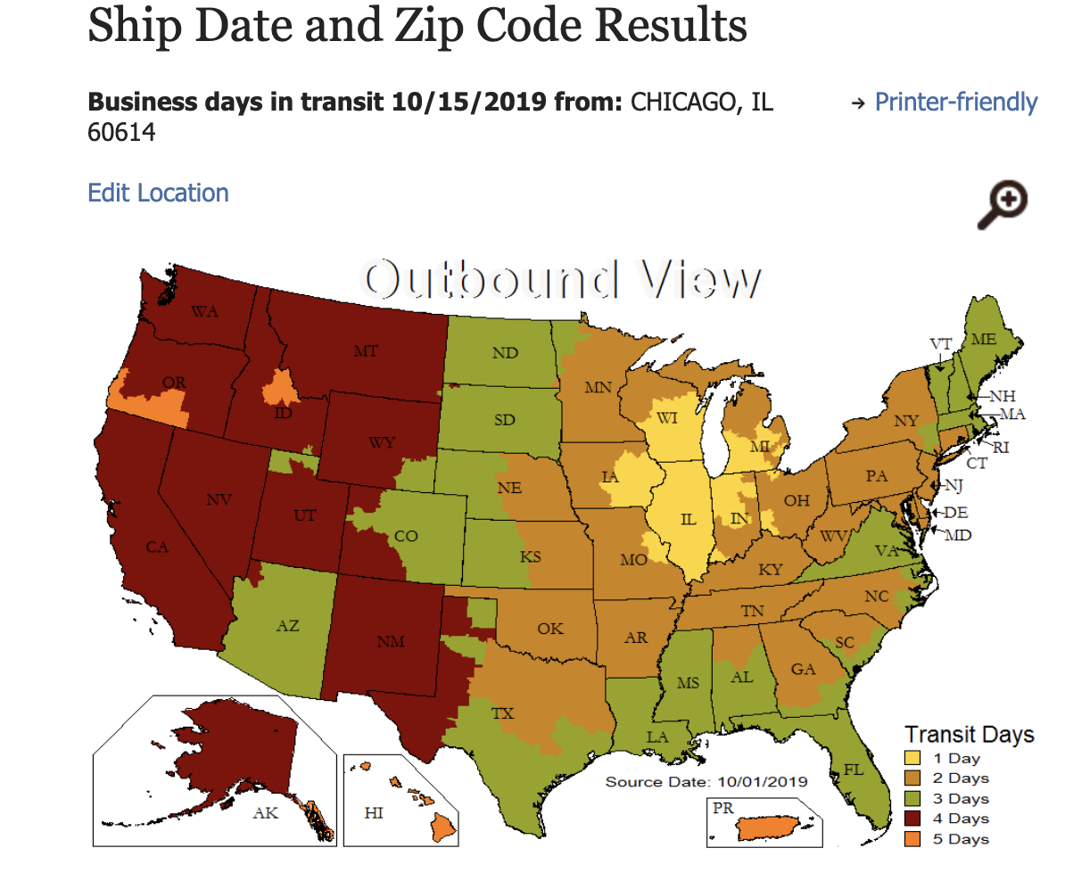 How Long Does UPS Ground Take   UPS Ground Map 